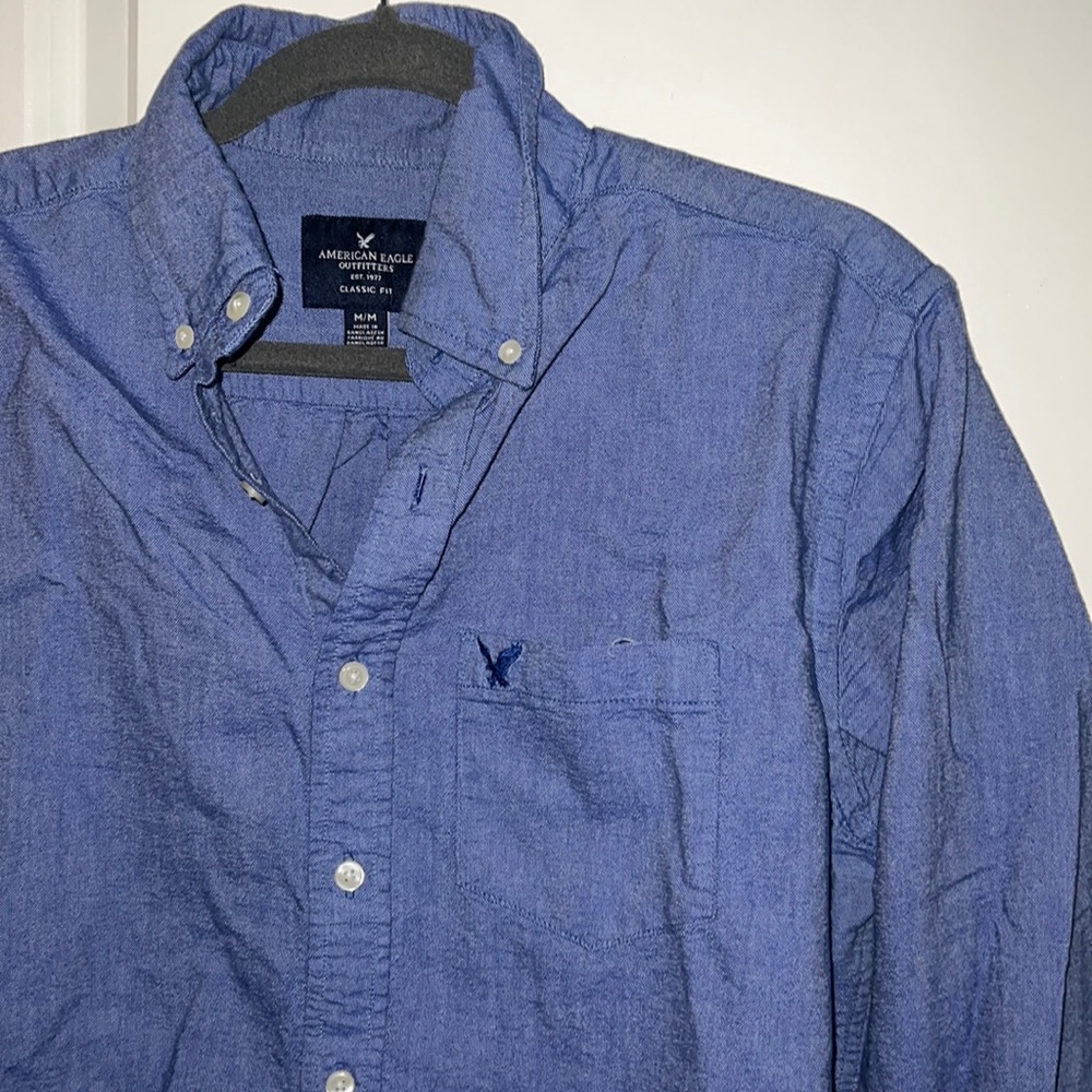 Aeo Blue Button Down - image 4